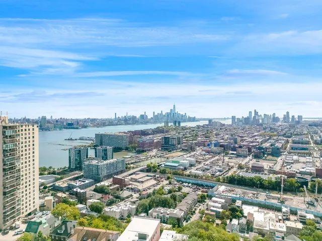 an aerial view of a city