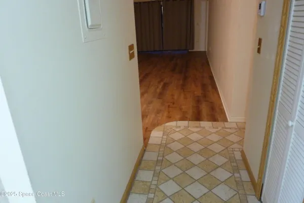 a view of wooden door