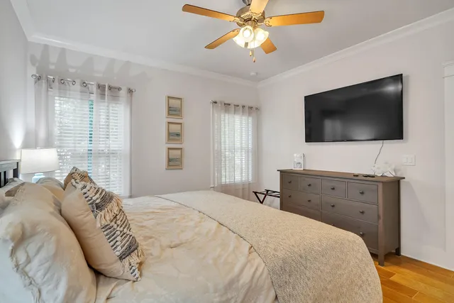 a bathroom with vanity and mirror