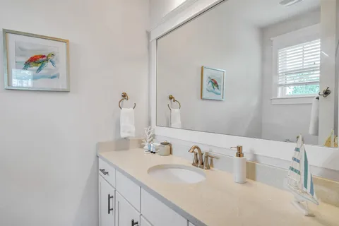 a bedroom with a bed and a cabinets