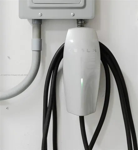 a bathroom with a bathtub and a potted plant