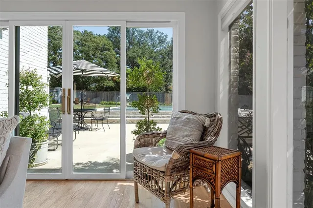 a outdoor view with a sitting space