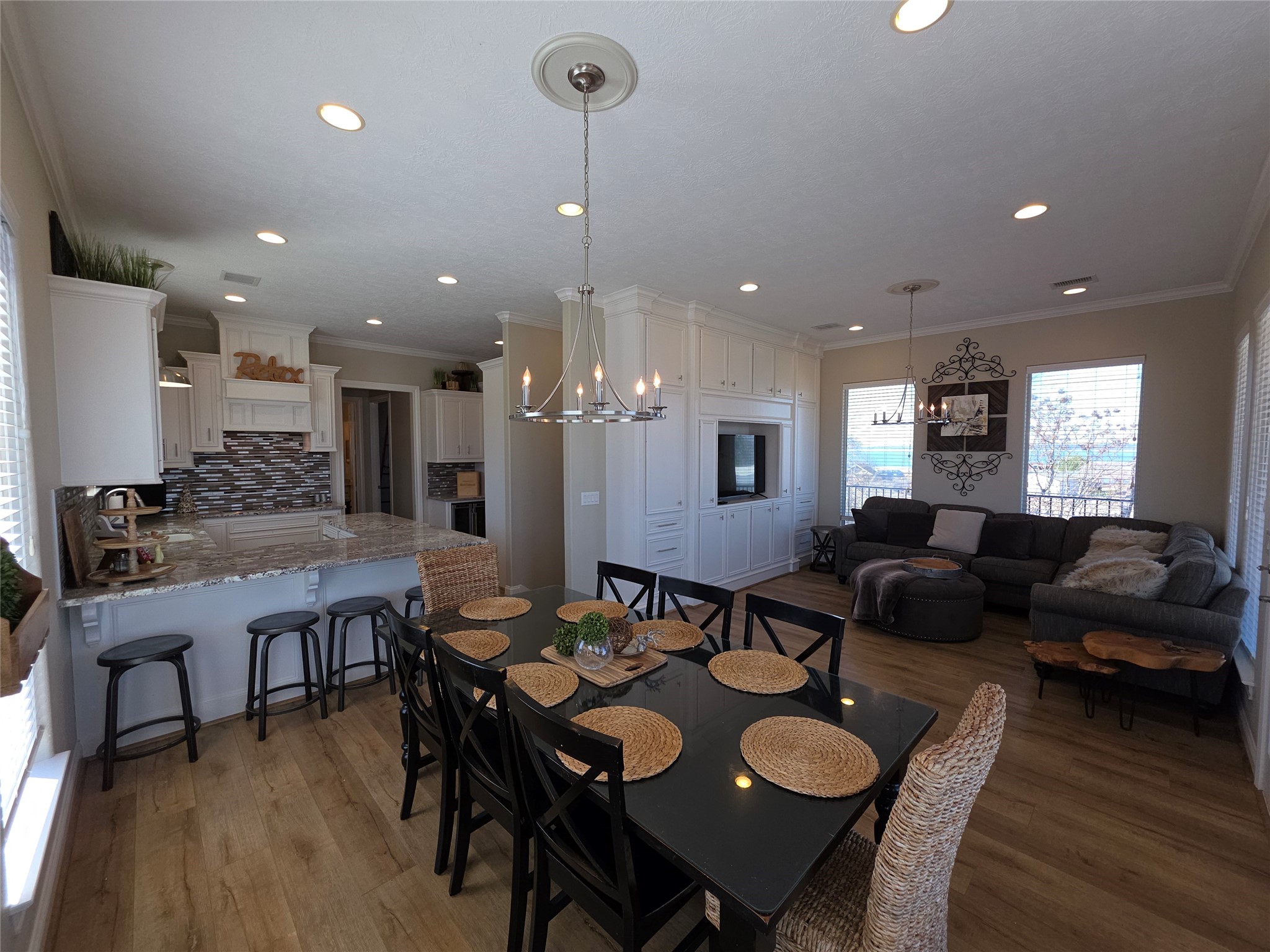 201 Coco Loop Point Blank, TX 77364 - Photo 20 of 50 a large dining space with furniture and wooden floor
