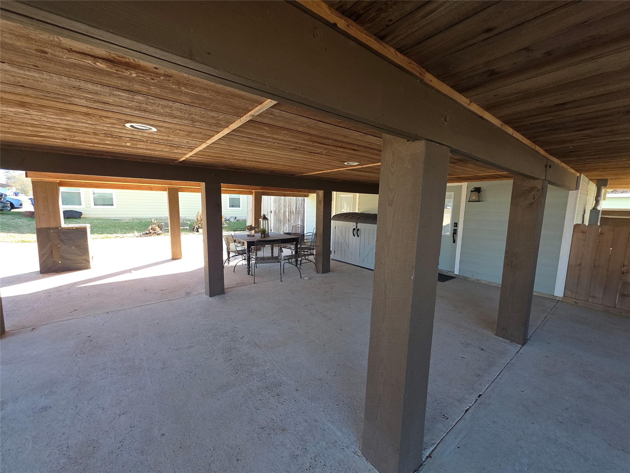 201 Coco Loop Point Blank, TX 77364 - Photo 8 of 50 This photo features the amount of parking space the home has to offer. Space is tall enough for your trucks or Suburban.