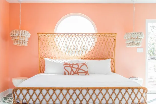 a living room with a couch and a table