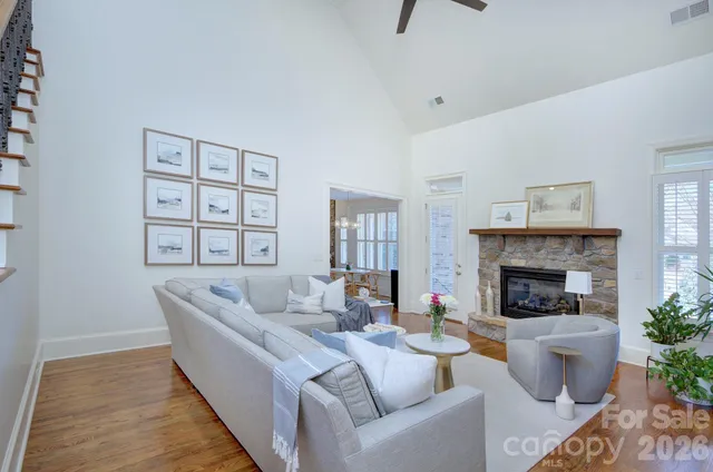 a large kitchen with lots of counter space and sink