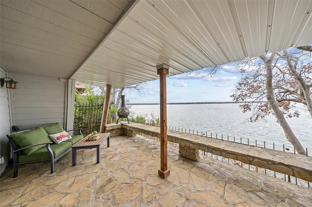 a building outdoor space with patio furniture