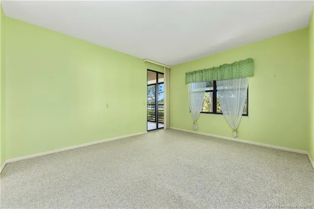 an empty room with closet