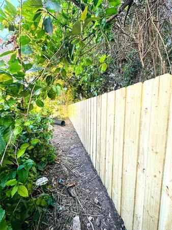 a view of a yard with plants