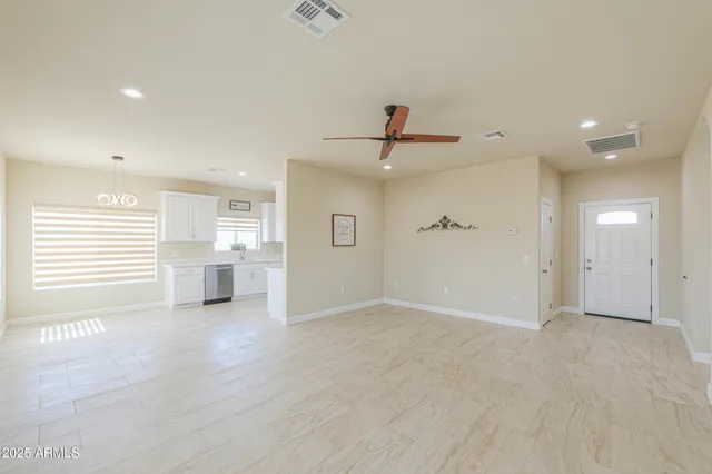 a view of a livingroom with a chandelier