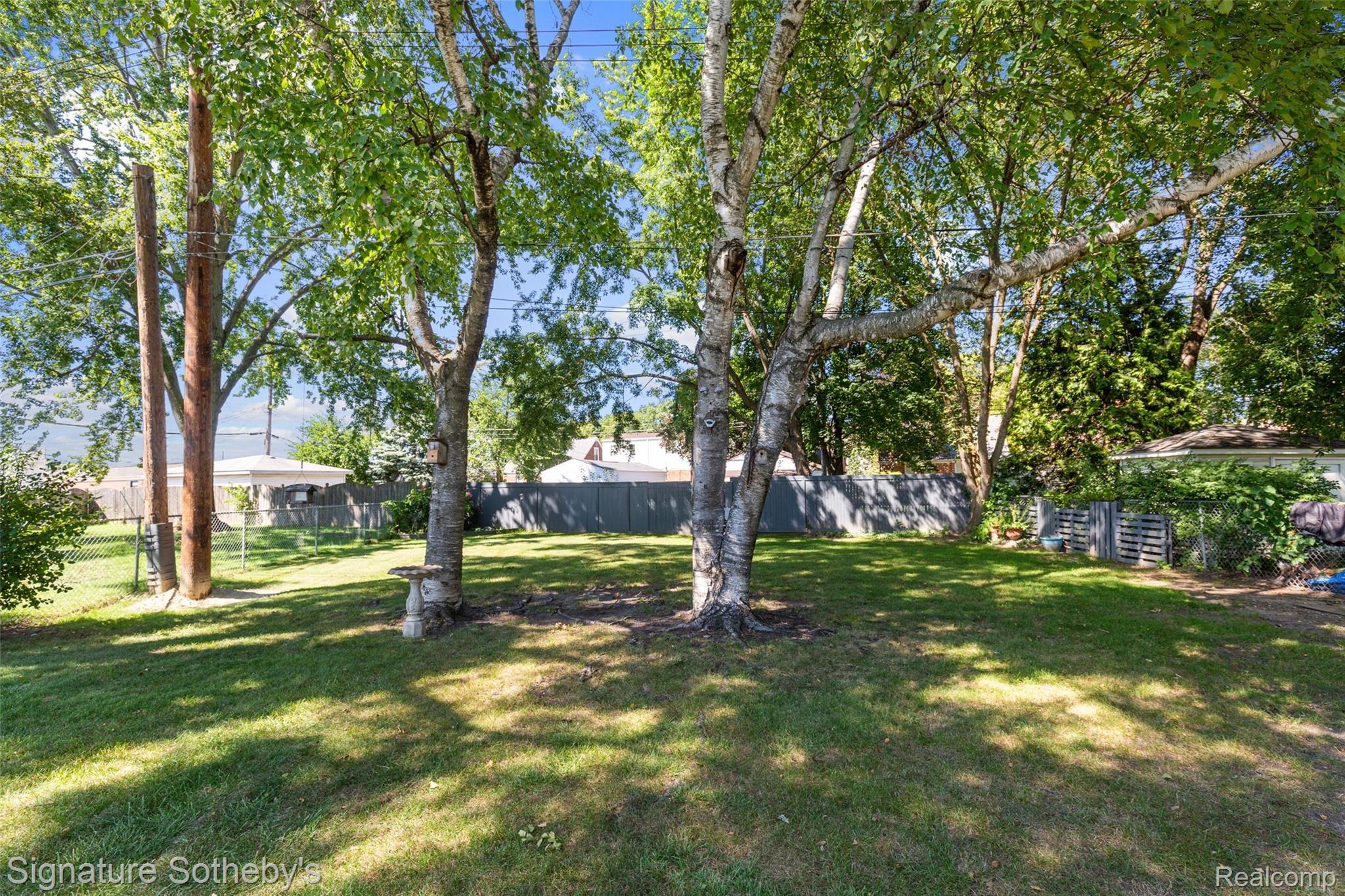 1772 Taunton Road Birmingham, MI 48009 - Photo 24 of 32 Fenced deep lot, (partial privacy fenced) towering birch trees