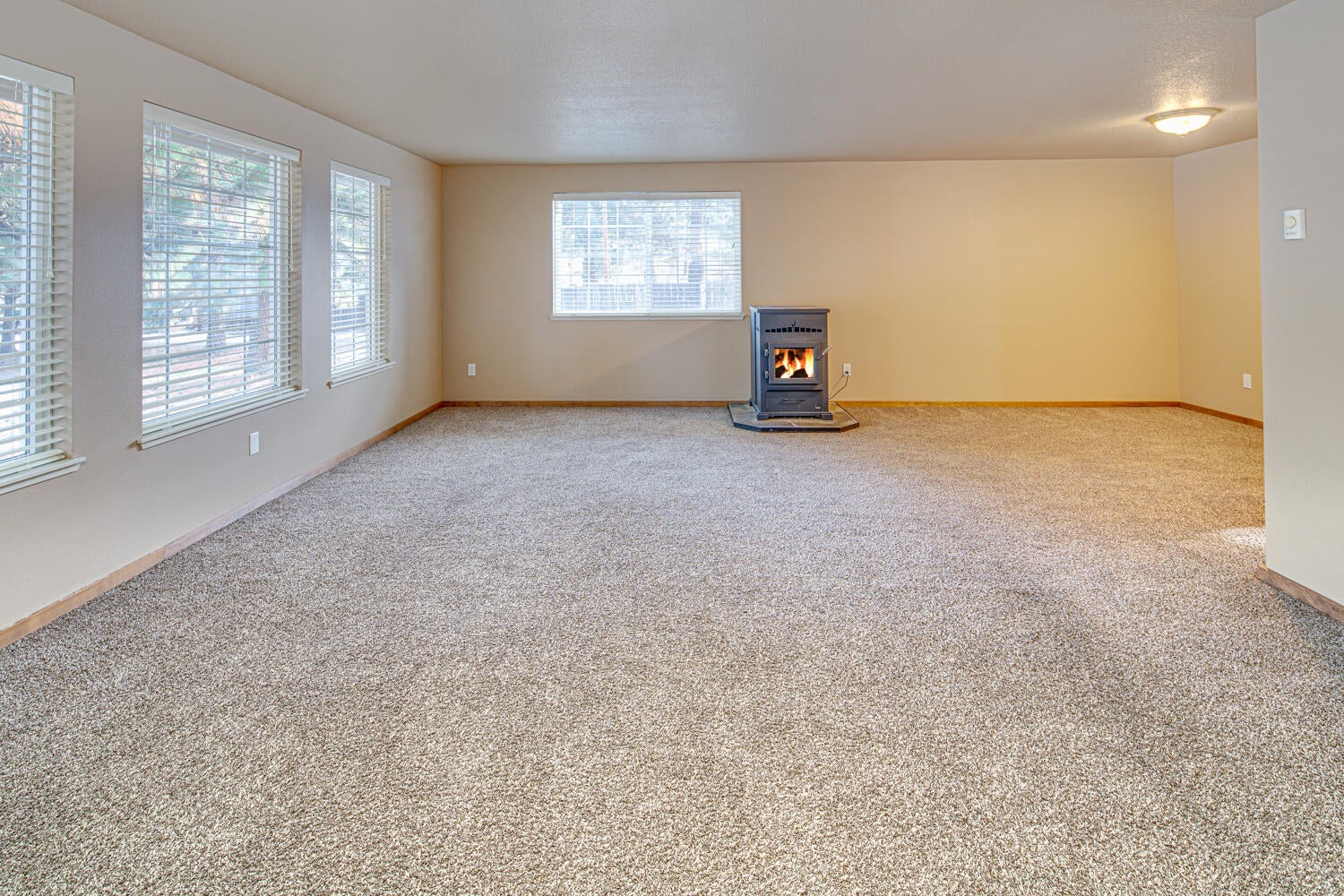 19291 Indian Summer Road Bend, OR 97702 - Photo 10 of 41 Pellet stove in the living room brings warmth to the space