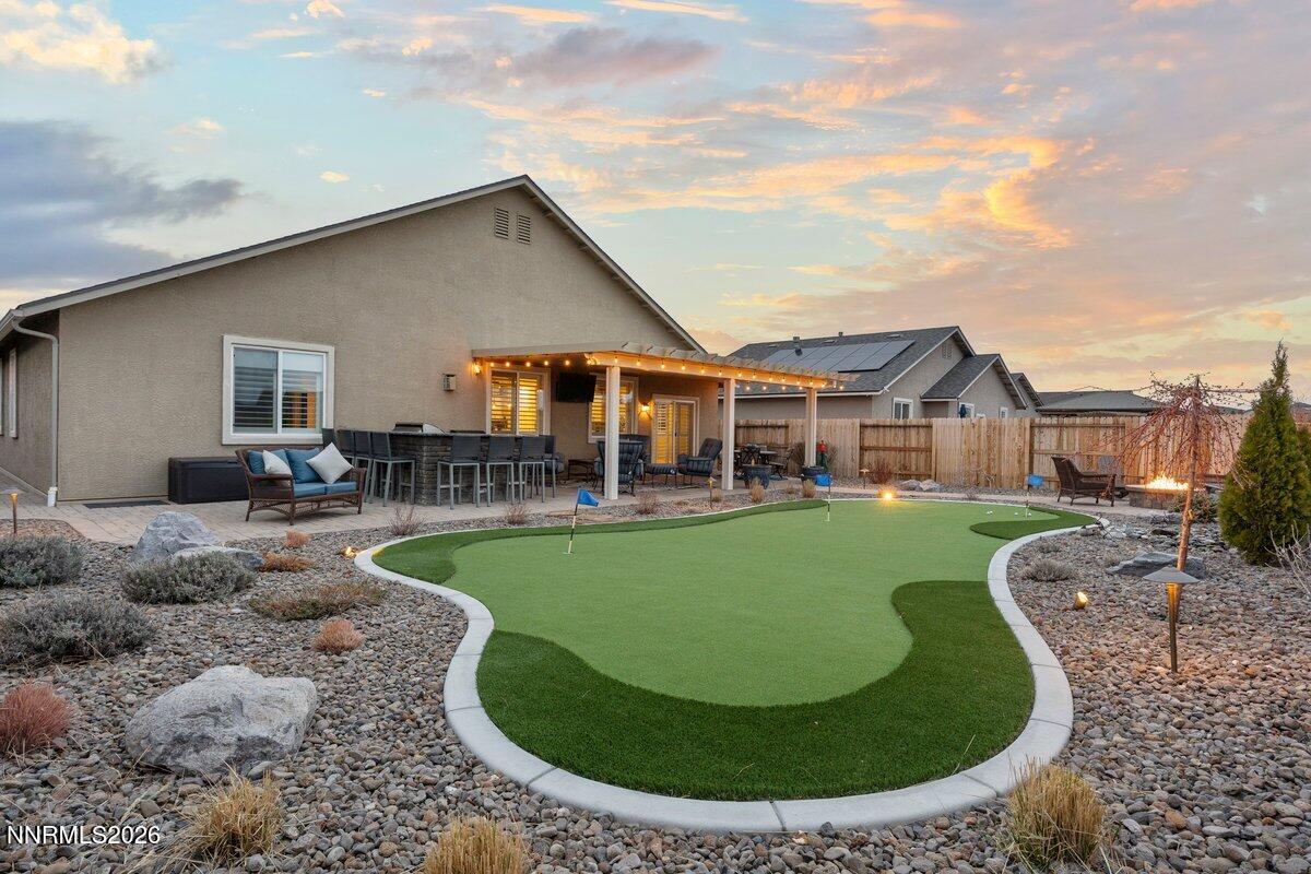 477 Scenic Ridge Drive Reno, NV 89506 - Photo 38 of 43 Dusk Backyard looking to house