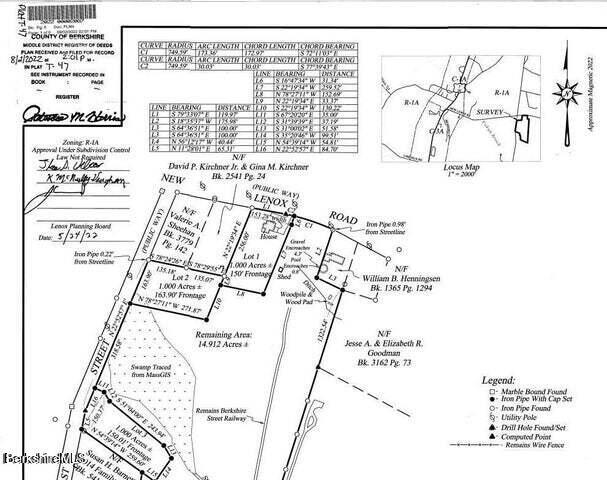 178 Lot Road Lenox, MA 01240 - Photo 5 of 5 Plan recorded plat