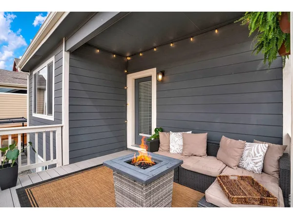 a bench is sitting in front of house