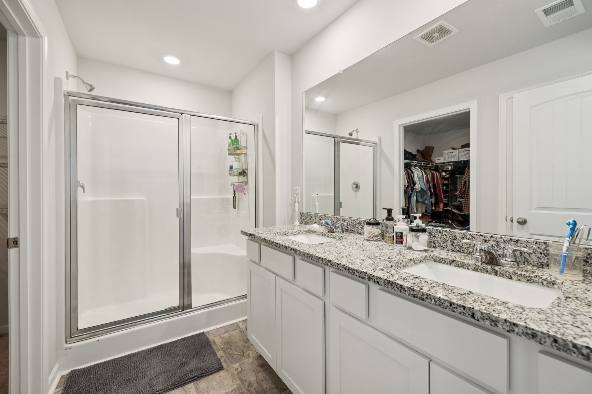 868 Long Leaf Road Lebanon, TN 37087 - Photo 16 of 40 a bathroom with a granite countertop sink mirror and double