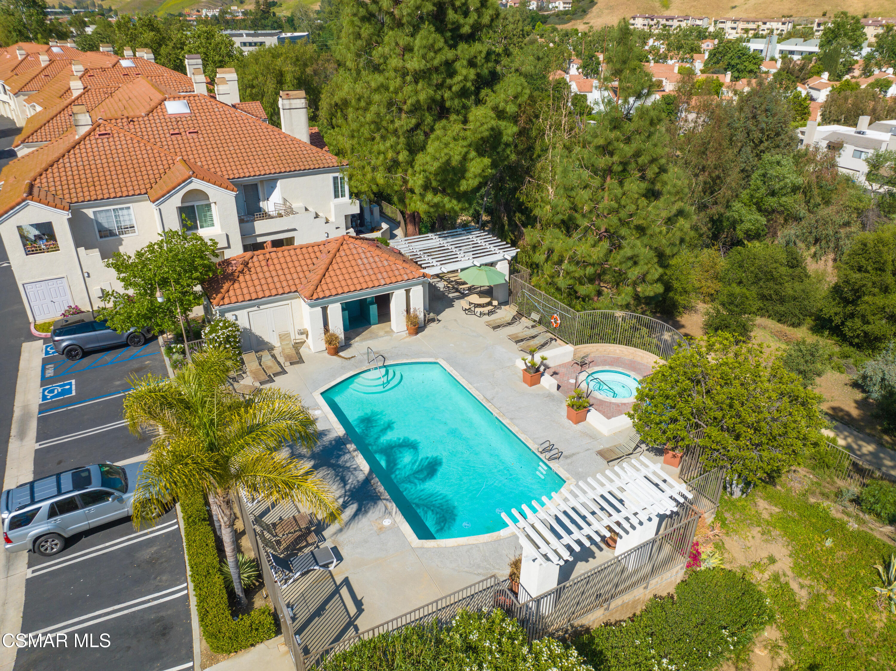 4240 Lost Hills Road, Unit 1902 Calabasas, CA 91301 - Photo 33 of 37 an aerial view of a house with a garden