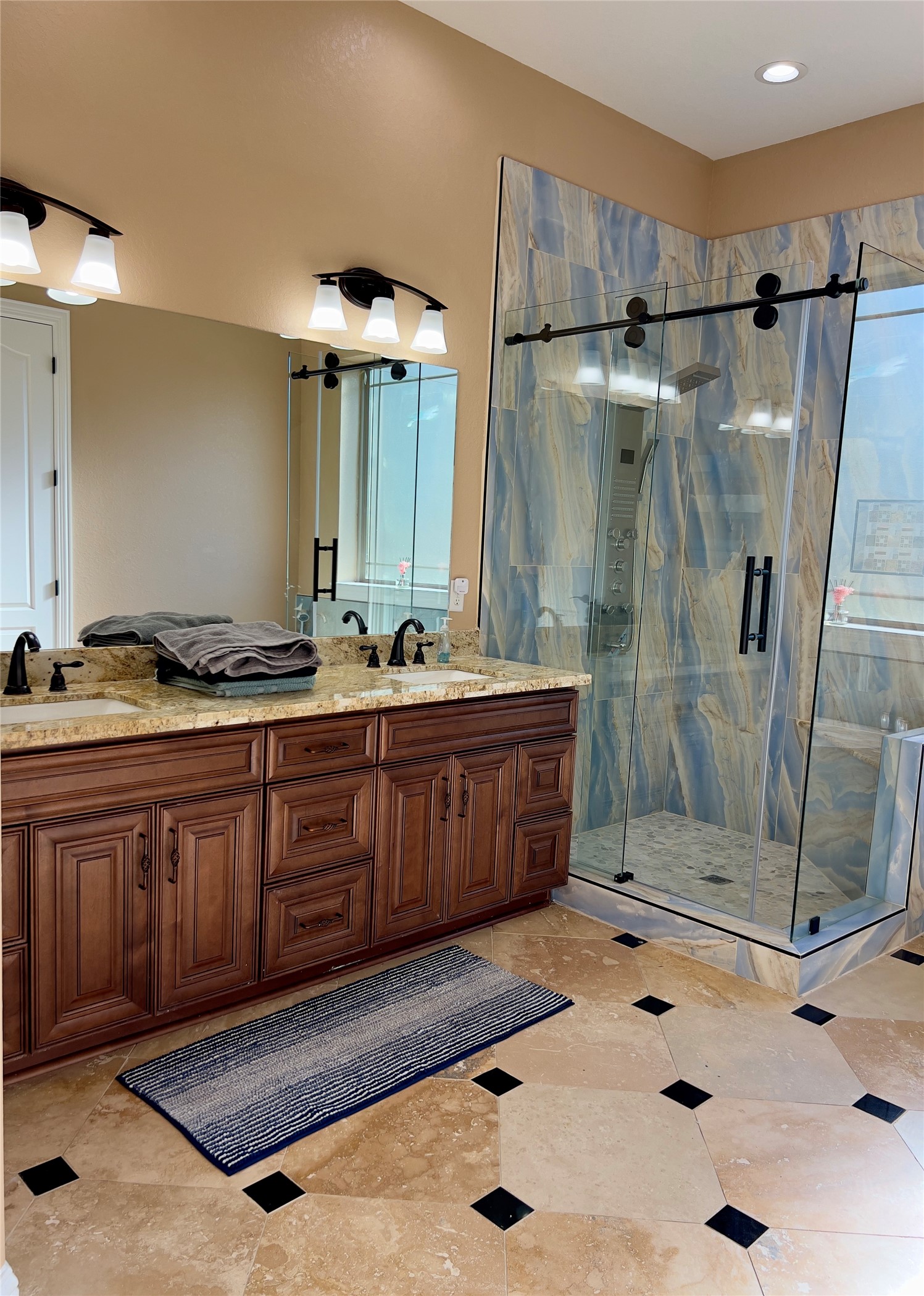 2011 Crescent Drive La Porte, TX 77571 - Photo 21 of 47 a bathroom with a sink mirror and shower