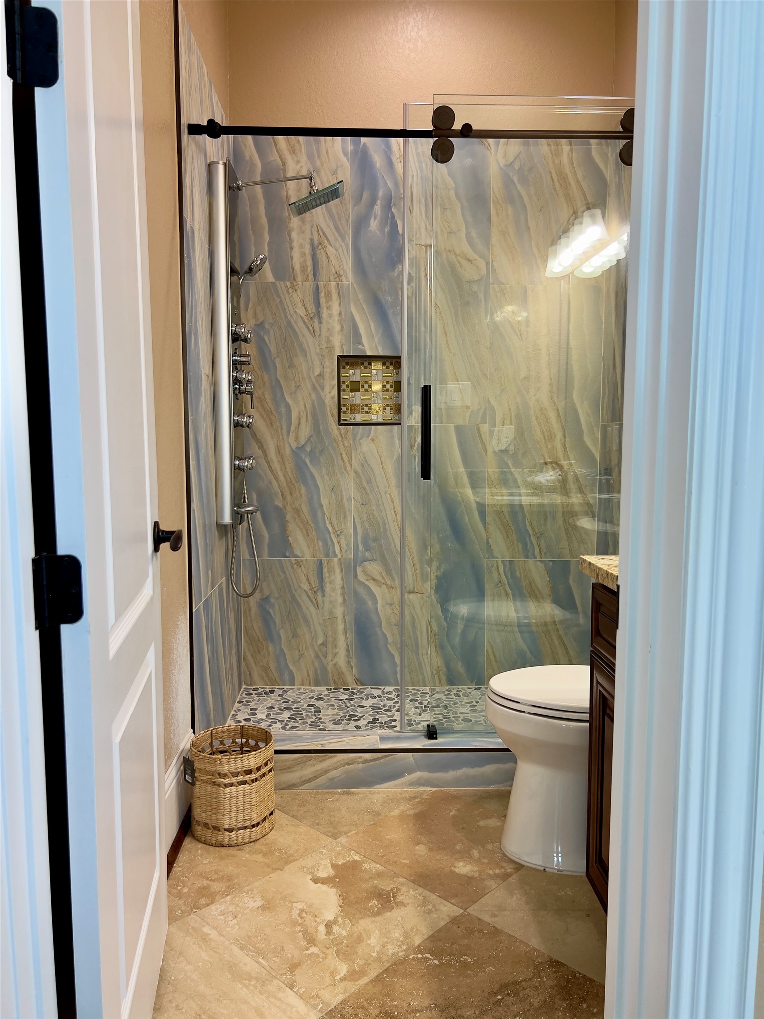 2011 Crescent Drive La Porte, TX 77571 - Photo 44 of 47 a bathroom with a toilet and shower
