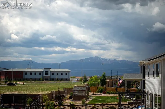 a view of a lake with building in front of it