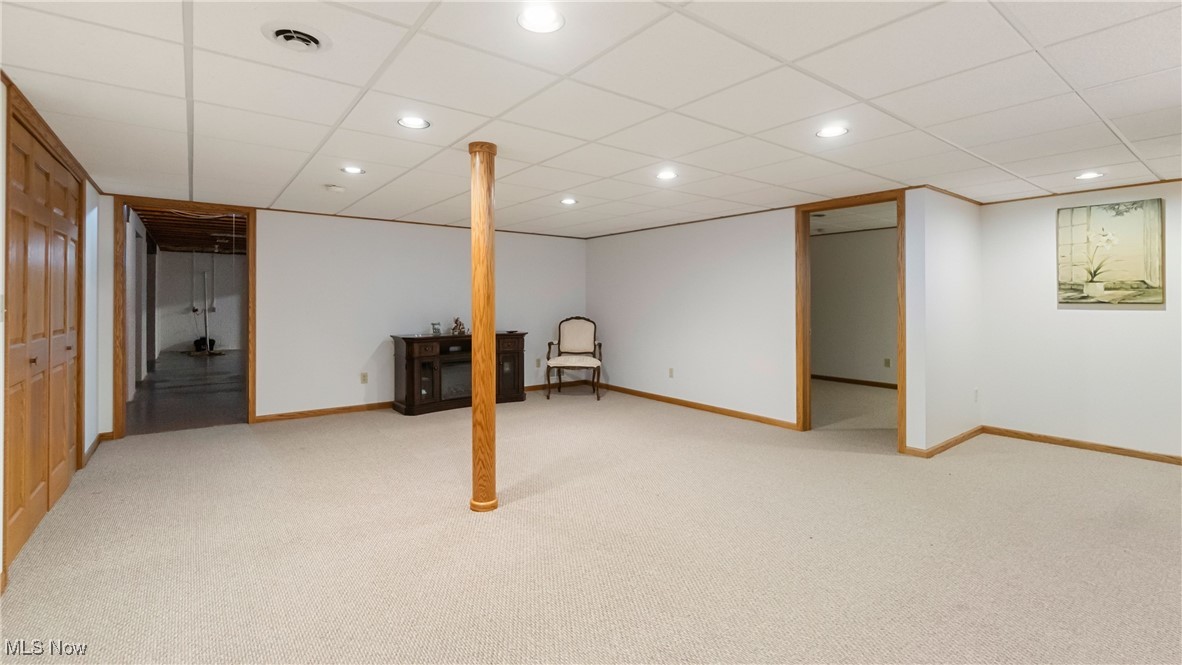 2880 Durst Clagg Road Warren, OH 44481 - Photo 22 of 25 Basement with a paneled ceiling and light carpet
