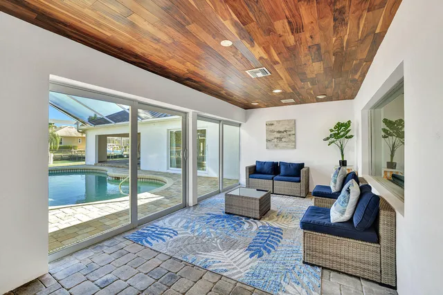 a living room with furniture