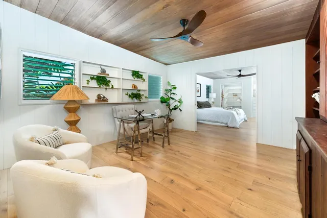 a living room with furniture