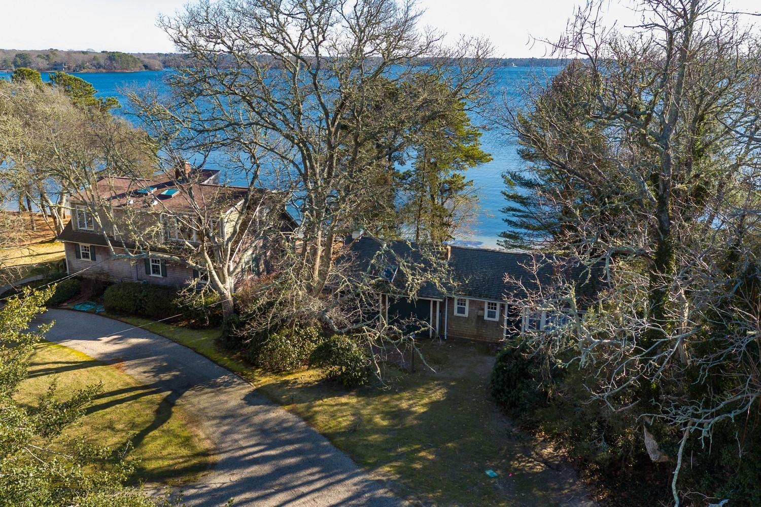 a backyard of a house with lots of green space