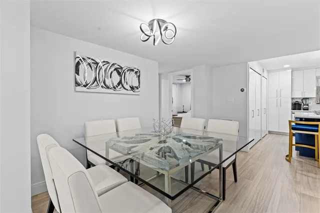 a view of a refrigerator in kitchen