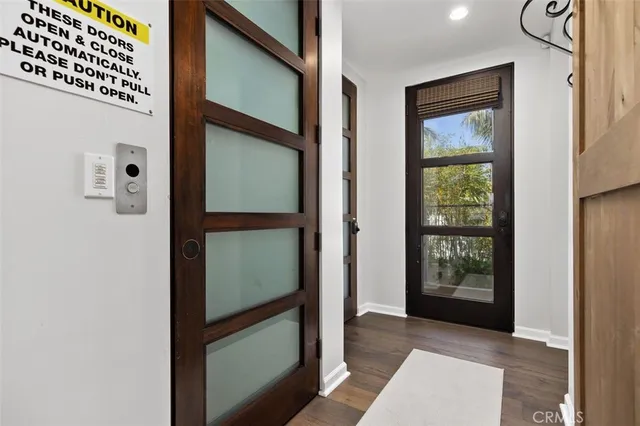 a view of a swimming pool with seating space