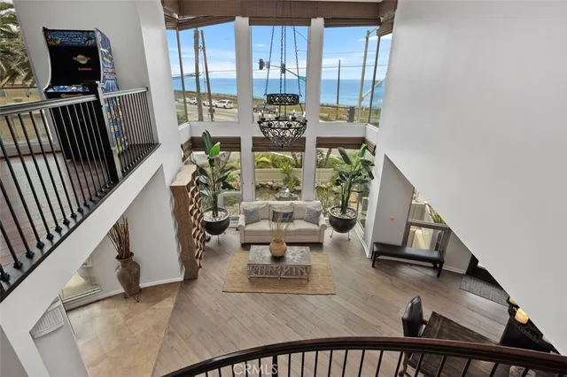 a view of a patio with a table and chairs