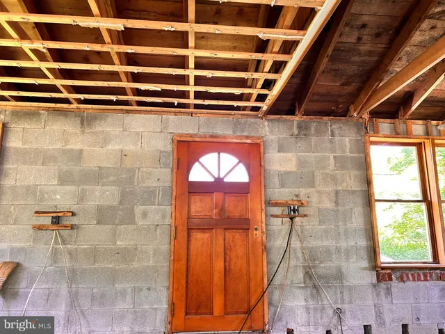 a building with glass door