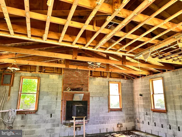a view of a yard with swimming pool