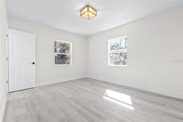 an empty room with a window