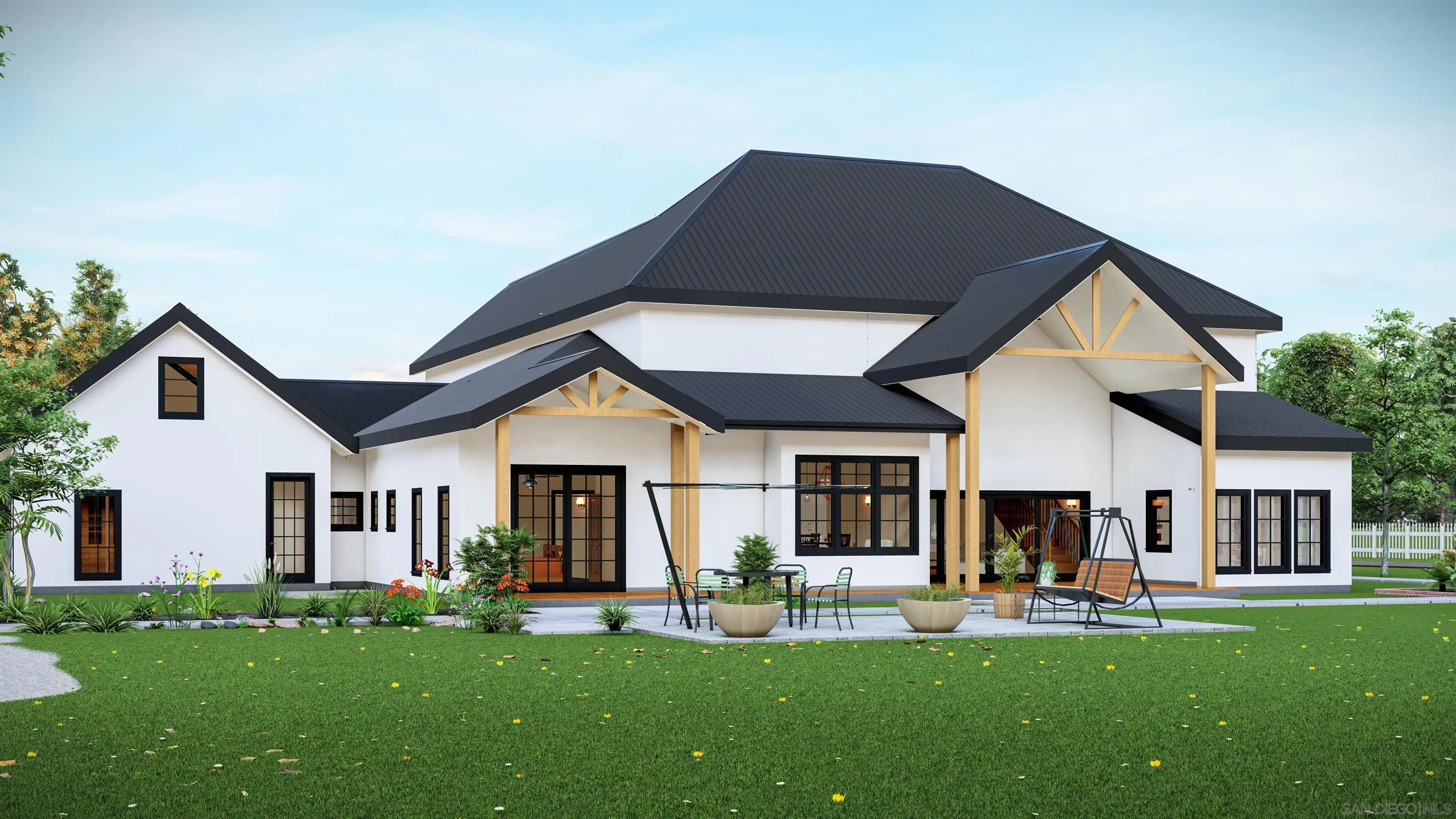 Canyon Drive Poway, CA 92064 - Photo 9 of 12 a front view of a house with a garden and patio