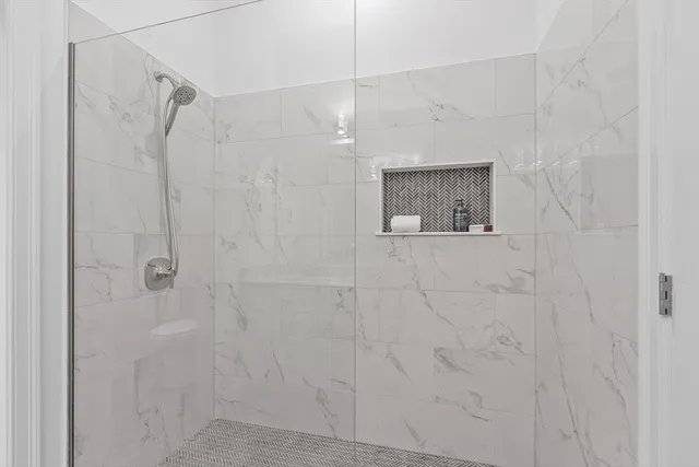 a bathroom with a shower