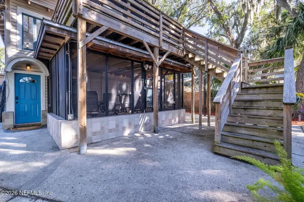 a view of a building with stairs