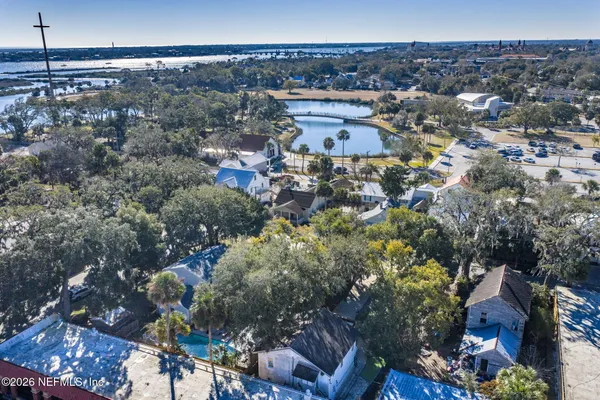 an aerial view of multiple house