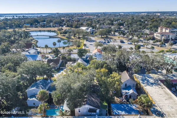 an aerial view of a city