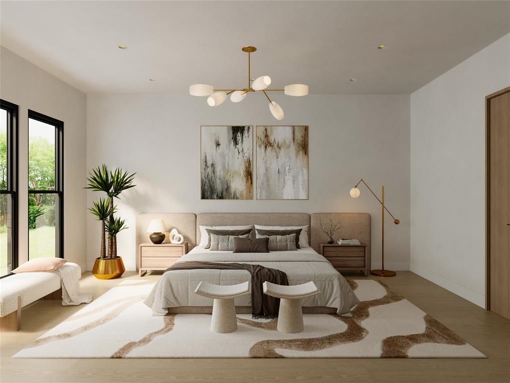 3135 Walnut Hill Lane Dallas, TX 75229 - Photo 7 of 12 a living room with furniture a large window and a chandelier