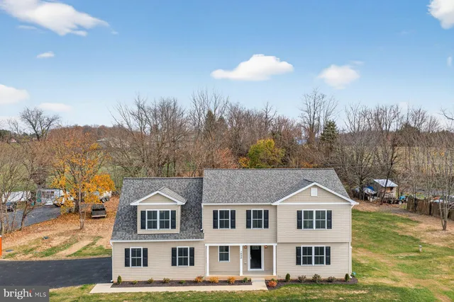 a view of a town with residential houses