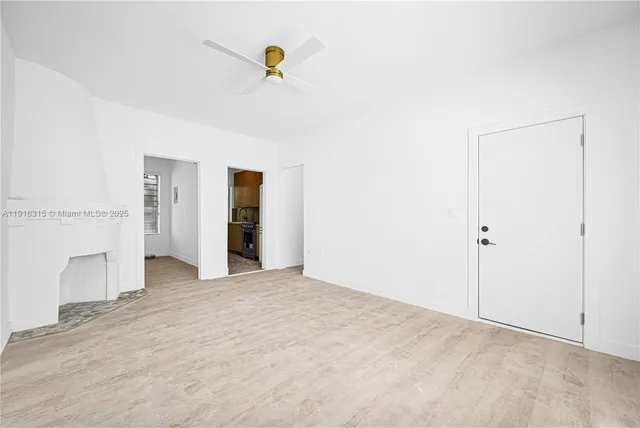 a view of an empty room with an empty room