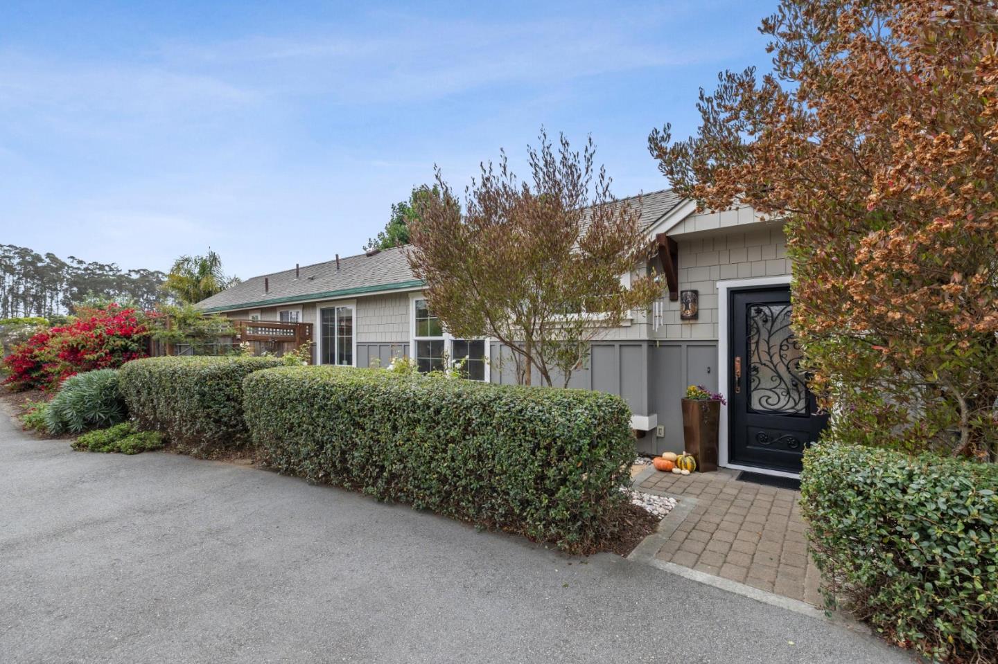 front view of a house with a street