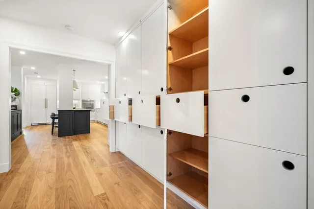 view of a living room with a wooden floor