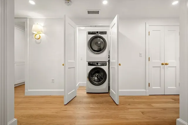a view of washer and dryer in a utility room