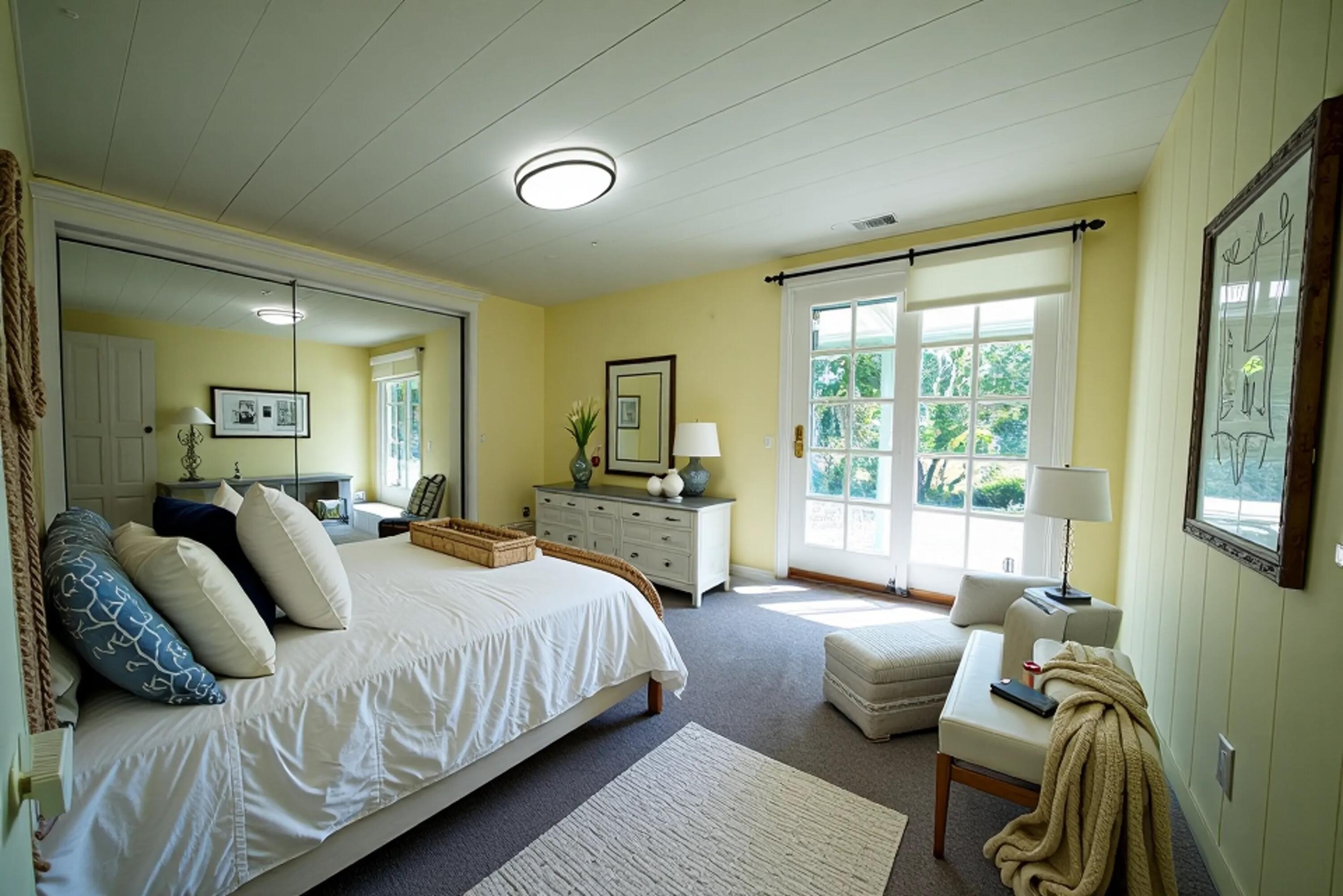 704 Ladera Lane Santa Barbara, CA 93108 - Photo 8 of 20 a bedroom with a bed and glass window