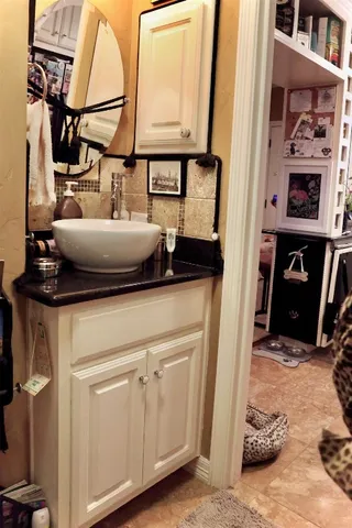 a house view with a garden space