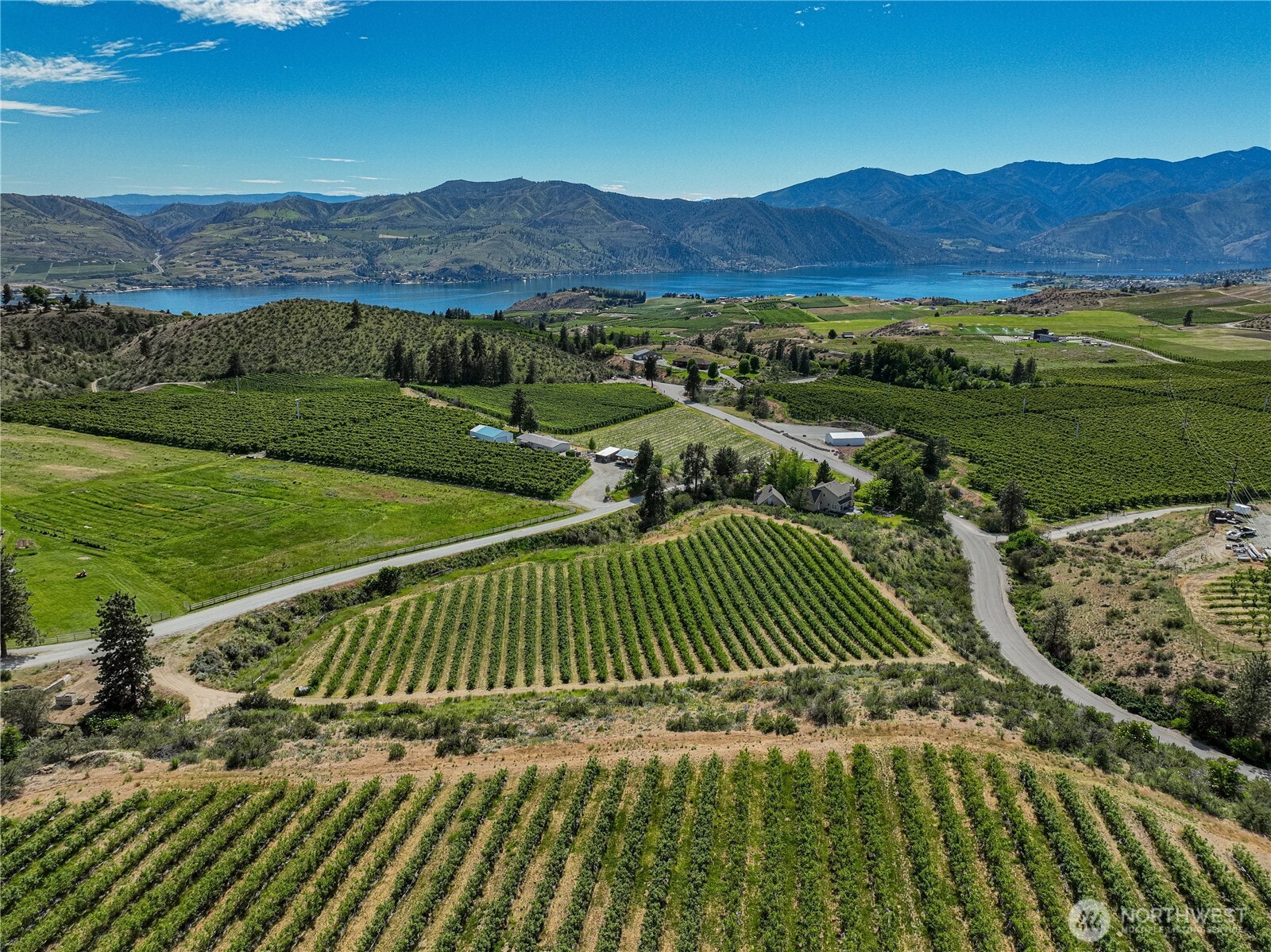 173 Chelan Ranch Road Chelan, WA 98816 - Photo 2 of 11 a view of a lush green hillside and houses