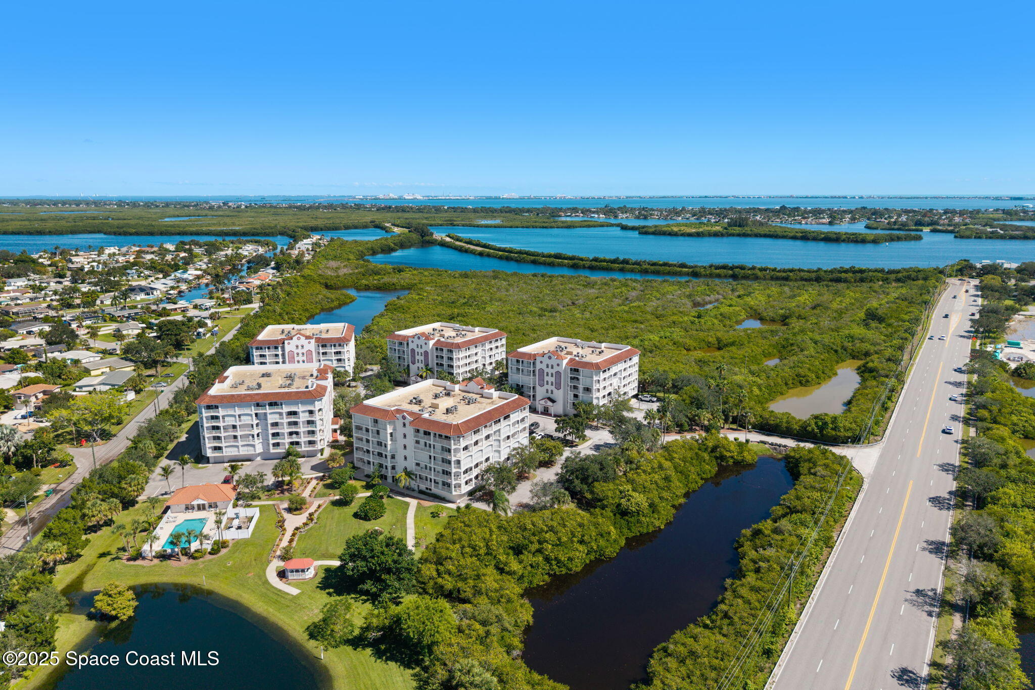 800 Del Rio Way, Unit 401 Merritt Island, FL 32953 - Photo 42 of 45 an aerial view of a city