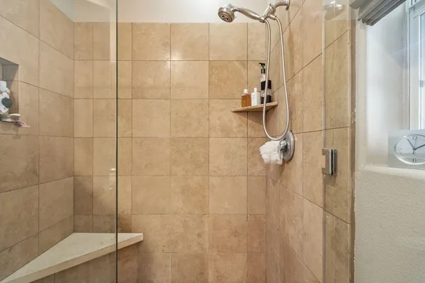 a bathroom with a shower